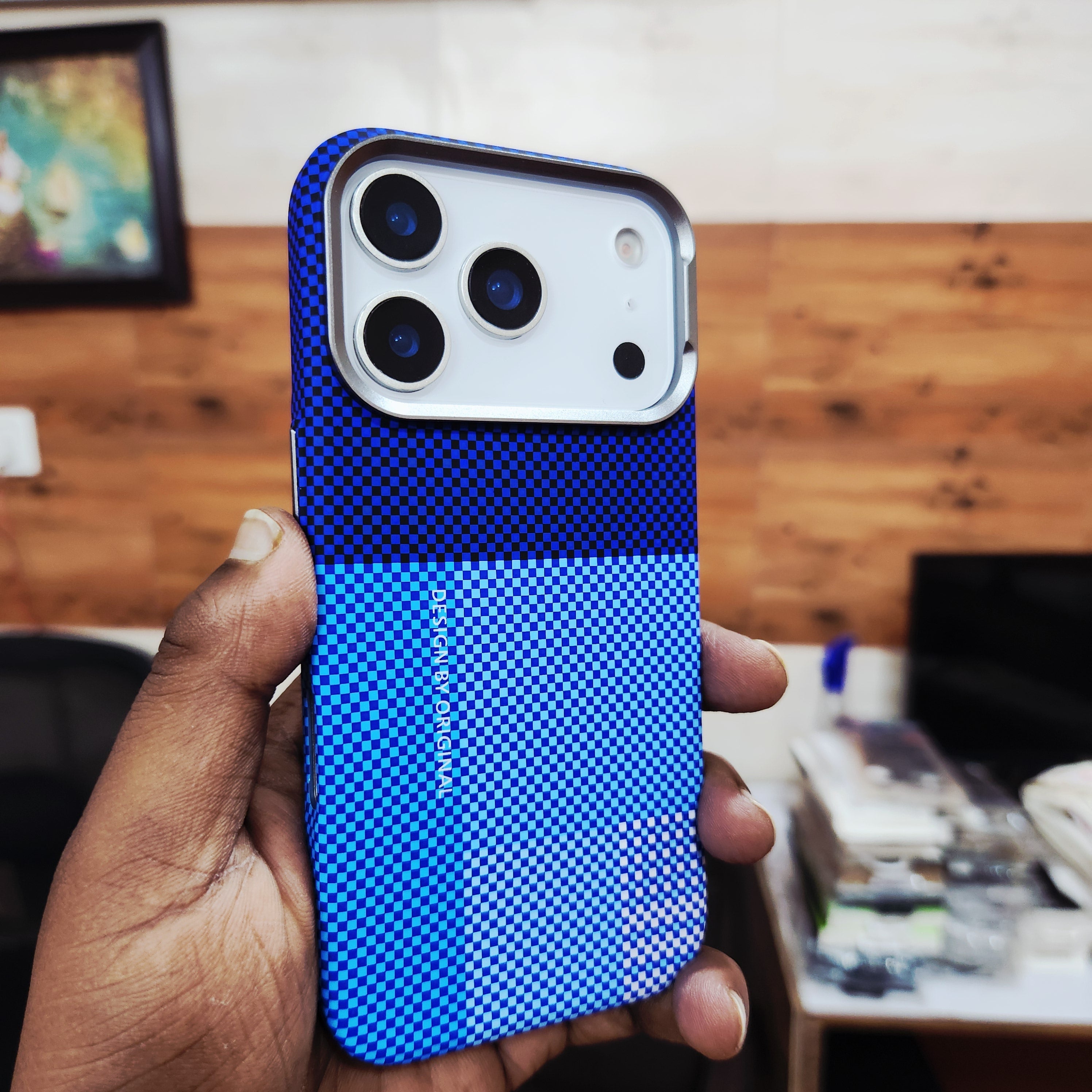 iPhone 17 Pro 0.8mm Ultrathin Carbon Fiber Texture Case with Magsafe - Dark Blue