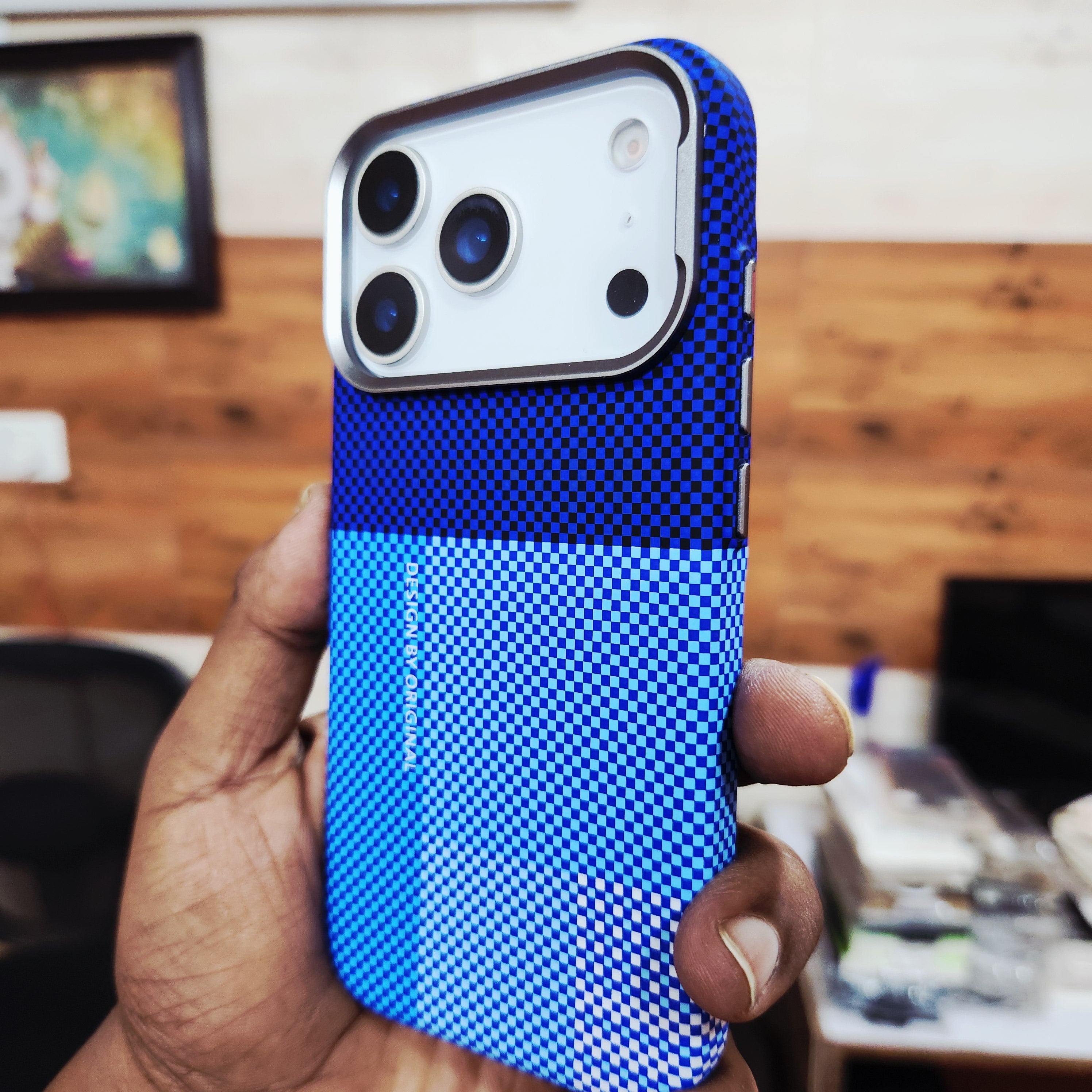 iPhone 17 Pro 0.8mm Ultrathin Carbon Fiber Texture Case with Magsafe - Dark Blue