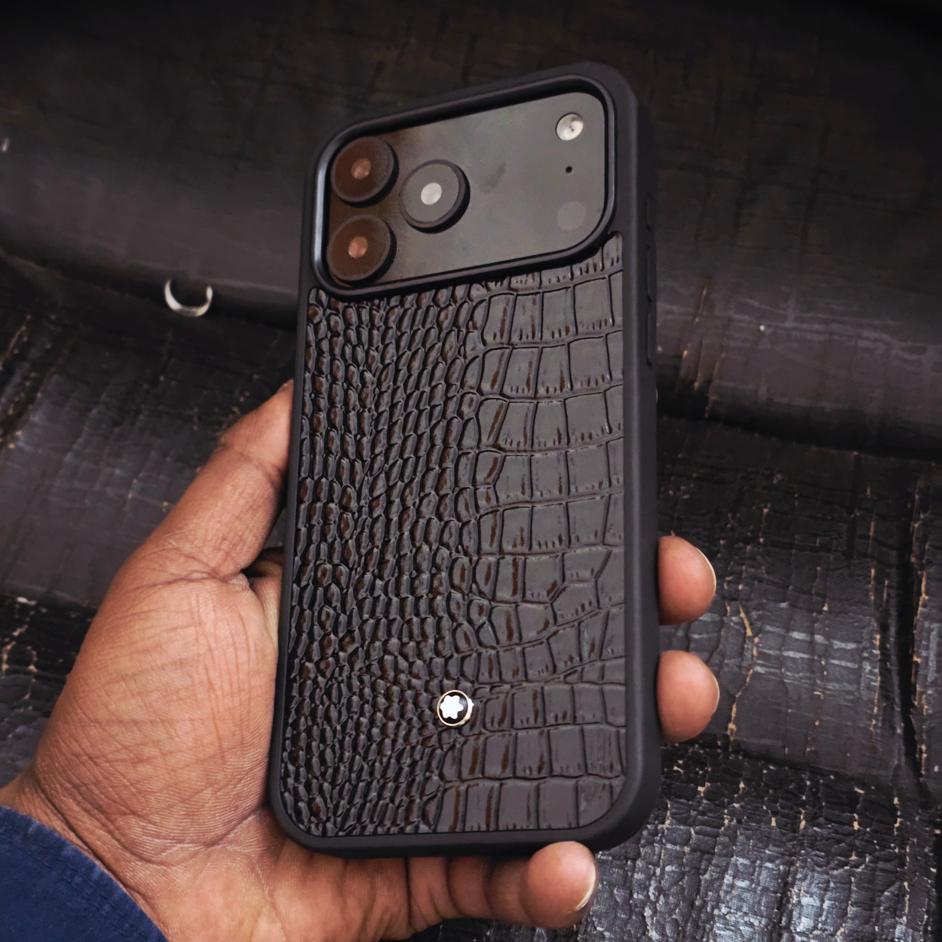 iPhone 18 Pro Max Leather Cover Premium Look Leather Case - Black