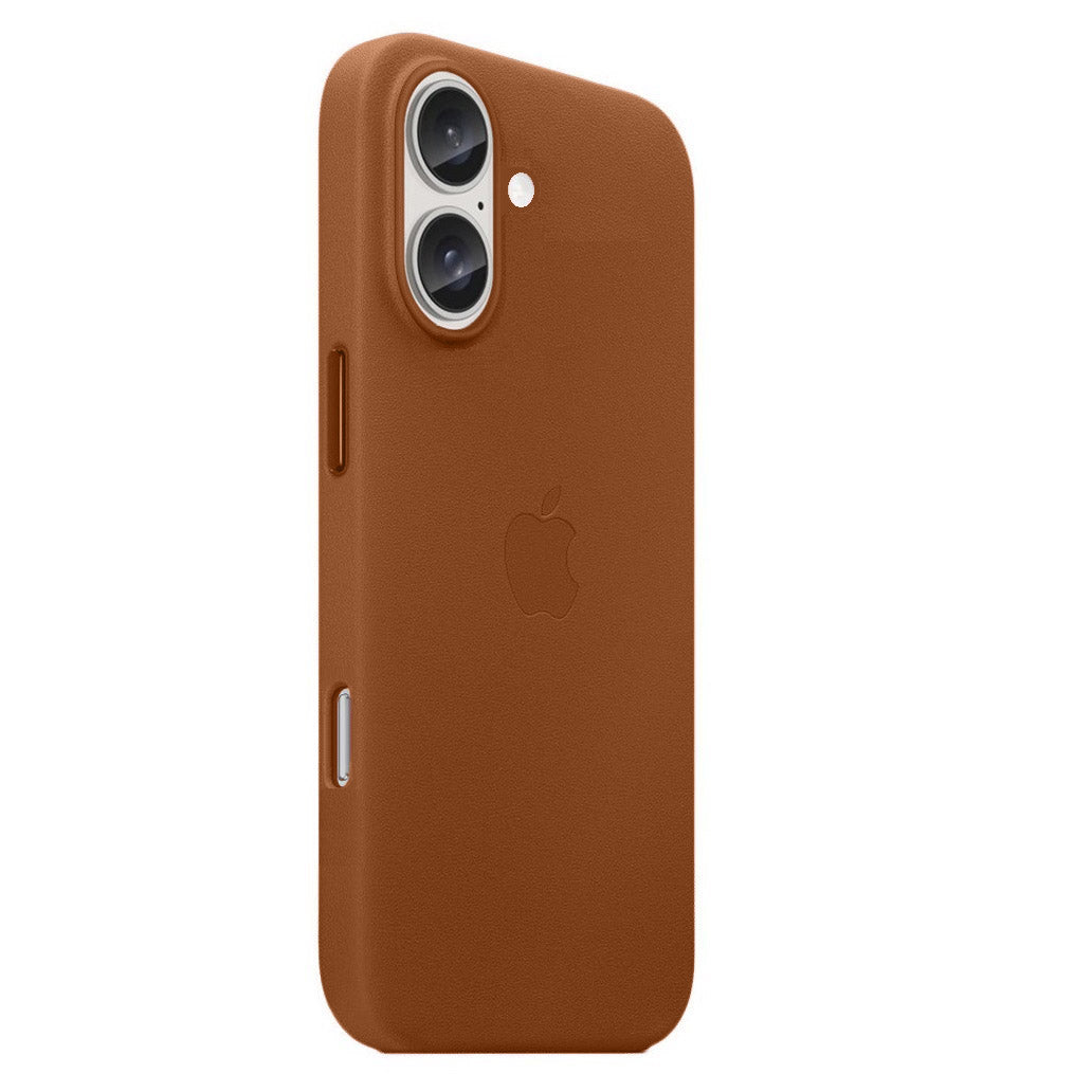 Apple iPhone 16 Leather Back Cover Case - Saddle Brown