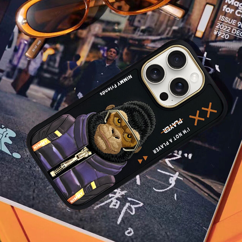 iPhone 16 Pro Nimmy Embroidery Jacket Series Back Cover - Black Gorilla