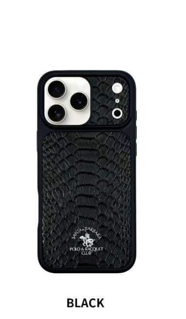 Apple iPhone 17 Santa Barbara Polo & Racquet Club Leather Case for iPhone 17 - Black