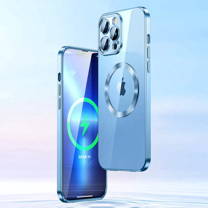 iPhone 14 Transparent Electroplating MagSafe Case with Camera Protection