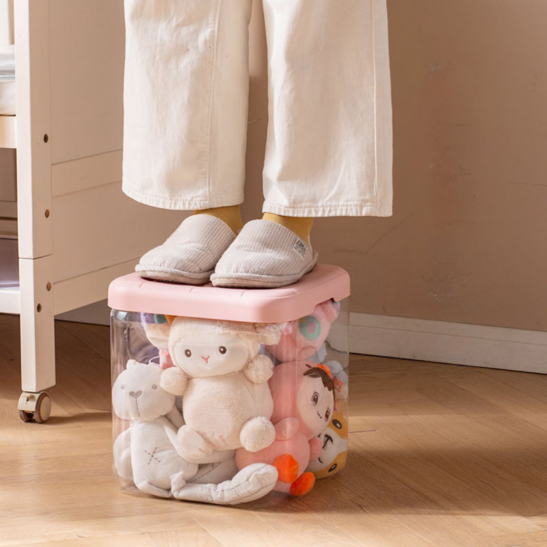 Stackable Plush Toy Organizer Stool