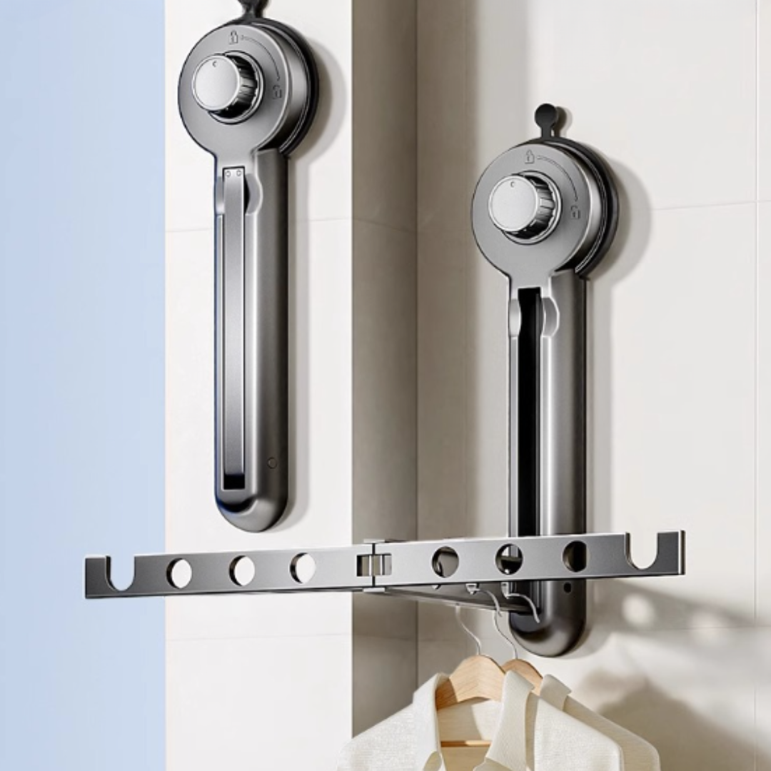 Wall-Mounted Folding Clothes Drying Rod