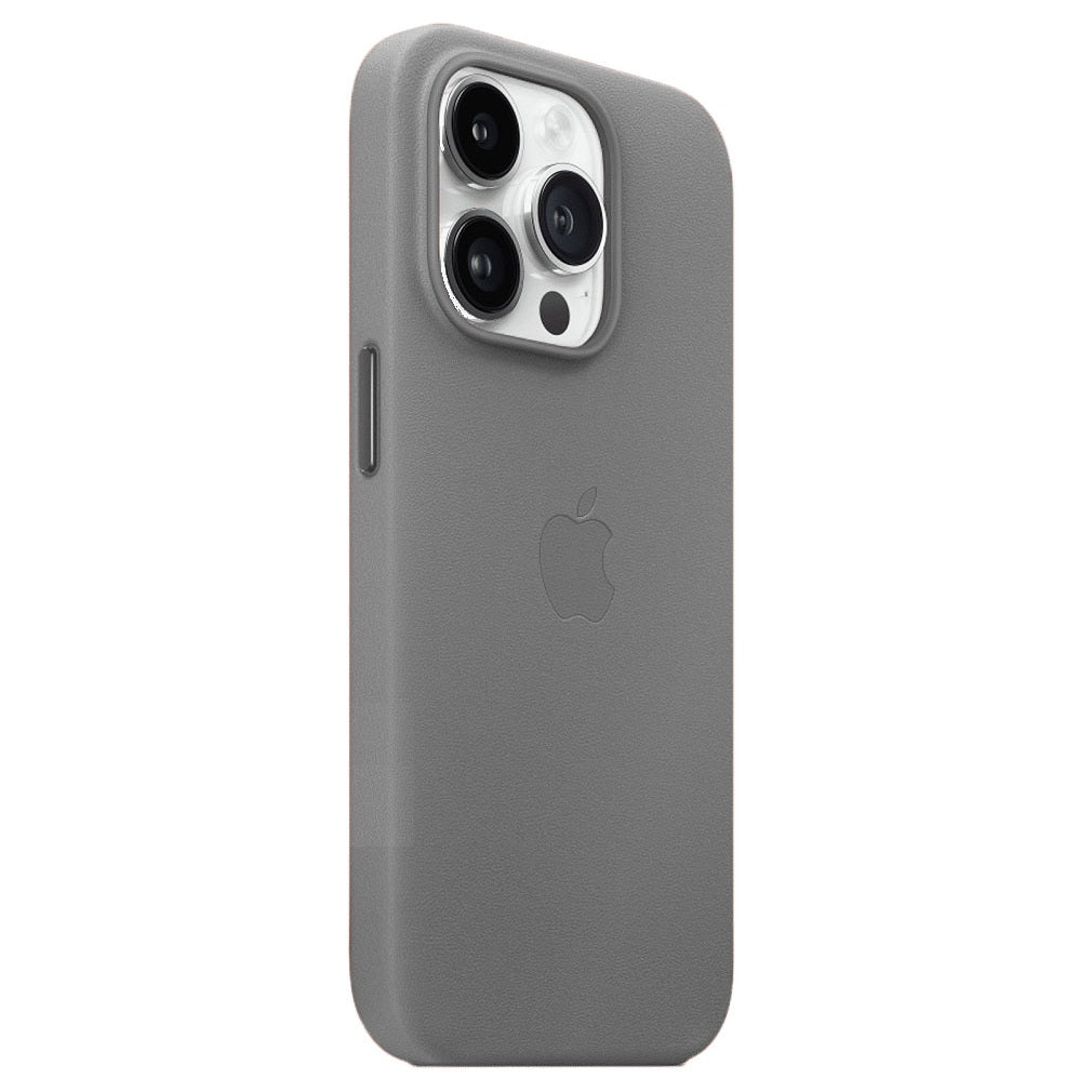 iPhone 15 Pro Leather Back Cover Case with MagSafe – Dark Gray