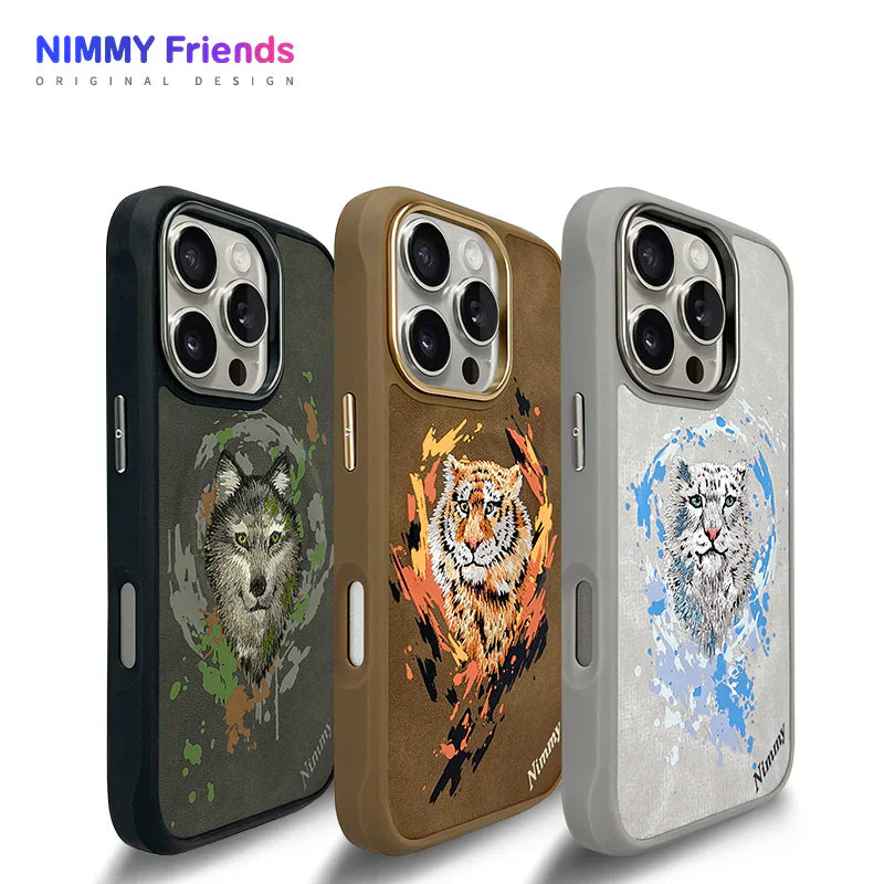 iPhone 16 Pro Nimmy Dazzling Embroidery Back Case with MagSafe -Tiger