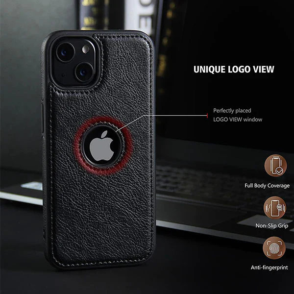 iPhone 13 Pro Max Luxury Elegant Leather Case - Black