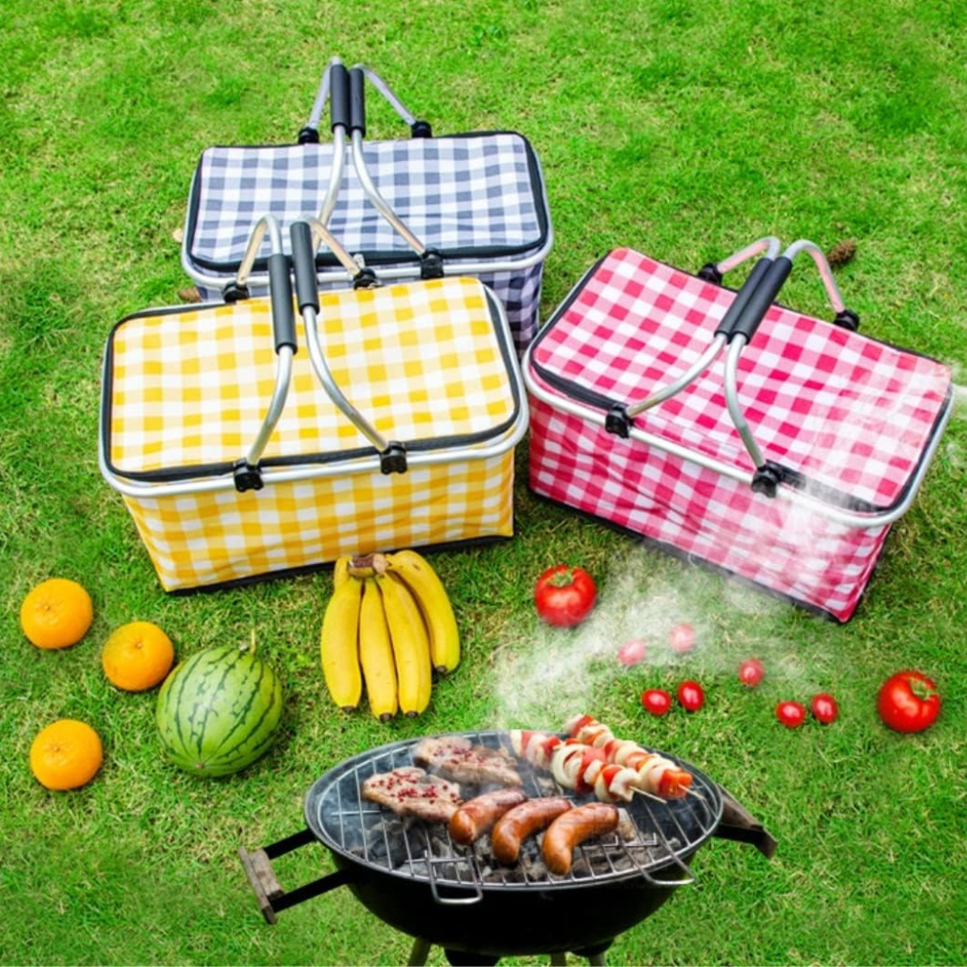 Casecart Multi-Purpose Insulated Foldable Picnic Basket with Aluminum Frame