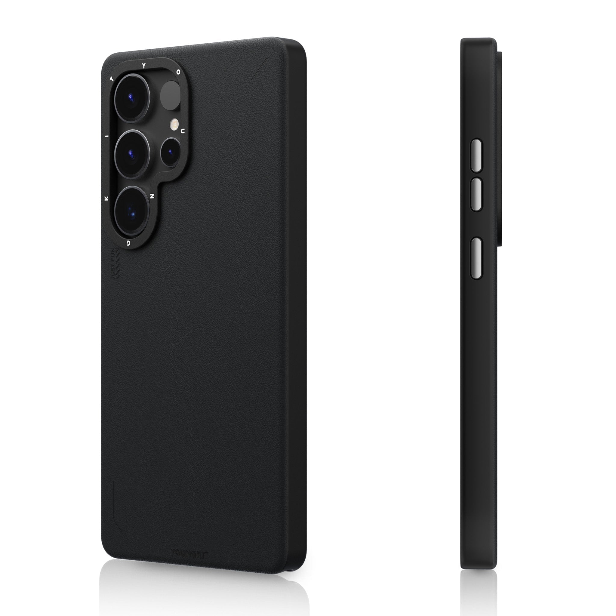 Samsung Galaxy S25 Ultra Leather Case, YOUNGKIT Matte Leather Cover Magsafe - Black