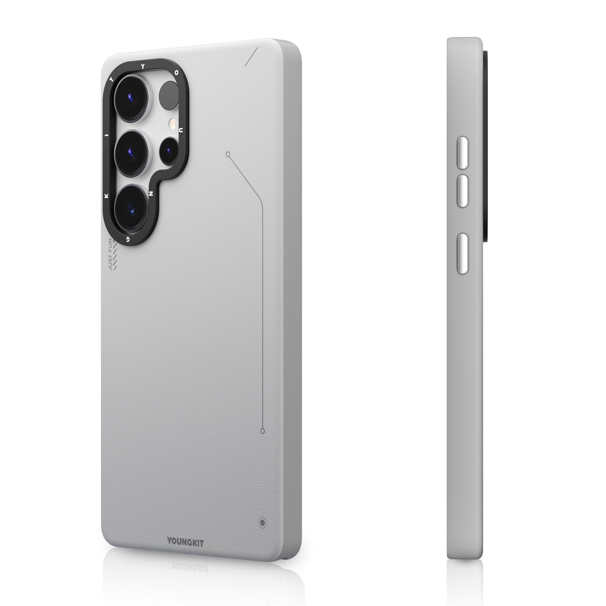 Samsung Galaxy S25 Ultra Leather Case, YOUNGKIT Matte Leather Cover Magsafe - Grey