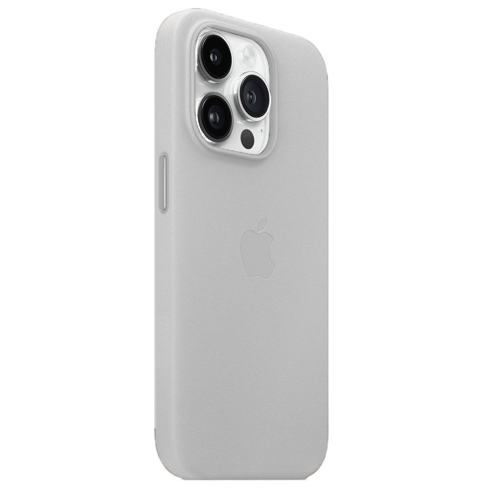 iPhone 15 Pro Leather Back Cover Case with MagSafe – Gray