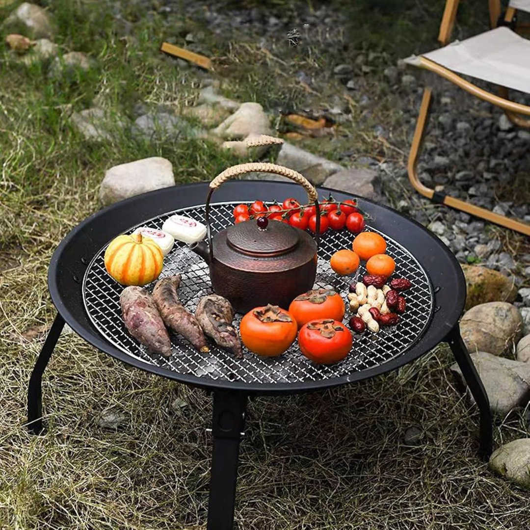 Portable Foldable Tabletop barbecue grill with Fireproof Mesh Cover