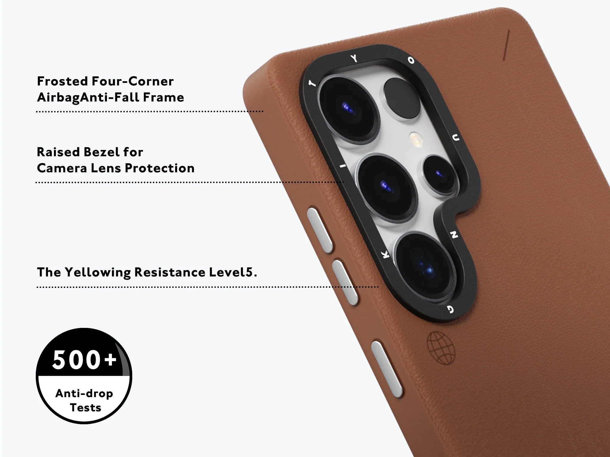 Samsung Galaxy S25 Ultra Leather Case, YOUNGKIT Matte Leather Cover Magsafe - Brown