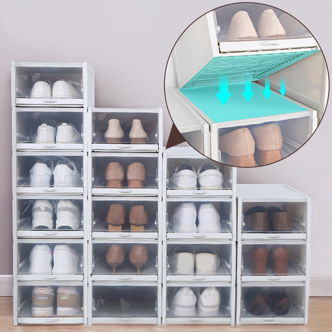 Quick Pull Stackable  Dustproof Shoe Cabinet