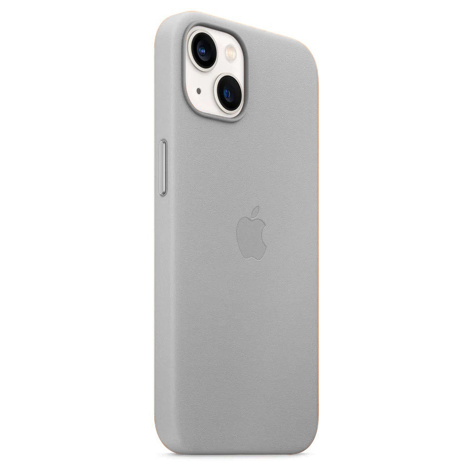 iPhone 14 Leather Back Cover Case with MagSafe – Gray