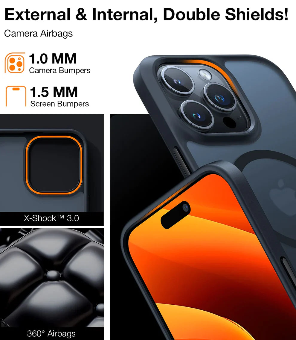 iPhone 15 Pro  Ultra Hybrid Drop Proof Sleek Matte Case - Blue