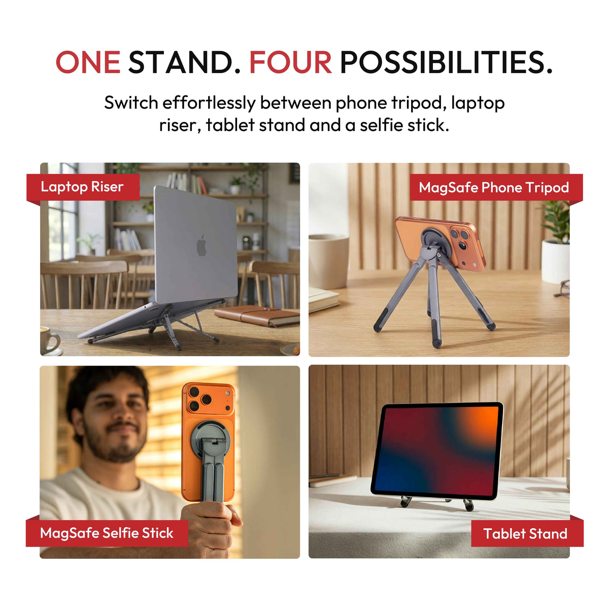3-in-1 MagSafe Stand: Laptop Riser, Phone & Tablet Stand, photo 2