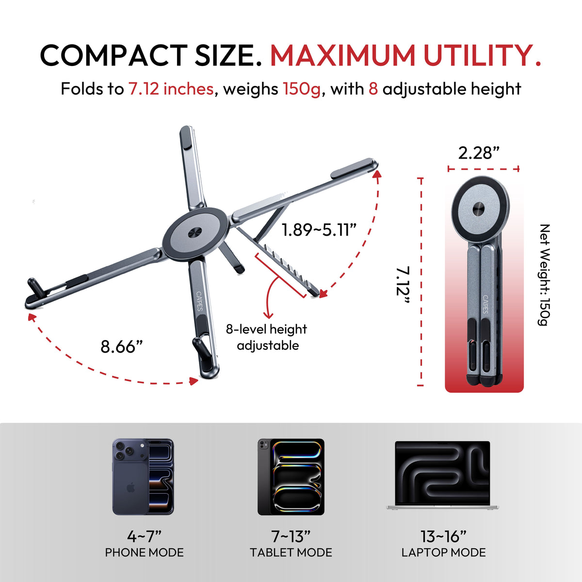 3-in-1 MagSafe Stand: Laptop Riser, Phone & Tablet Stand, photo 7