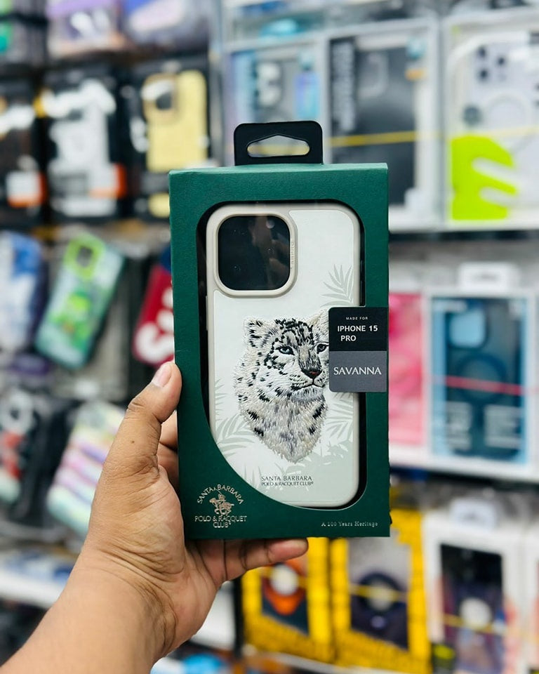 iPhone 15 Pro Savanna Series Santa Barbara Leather Case - White