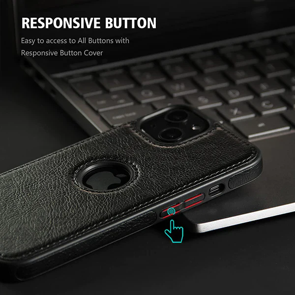 iPhone 13 Pro Max Luxury Elegant Leather Case - Black