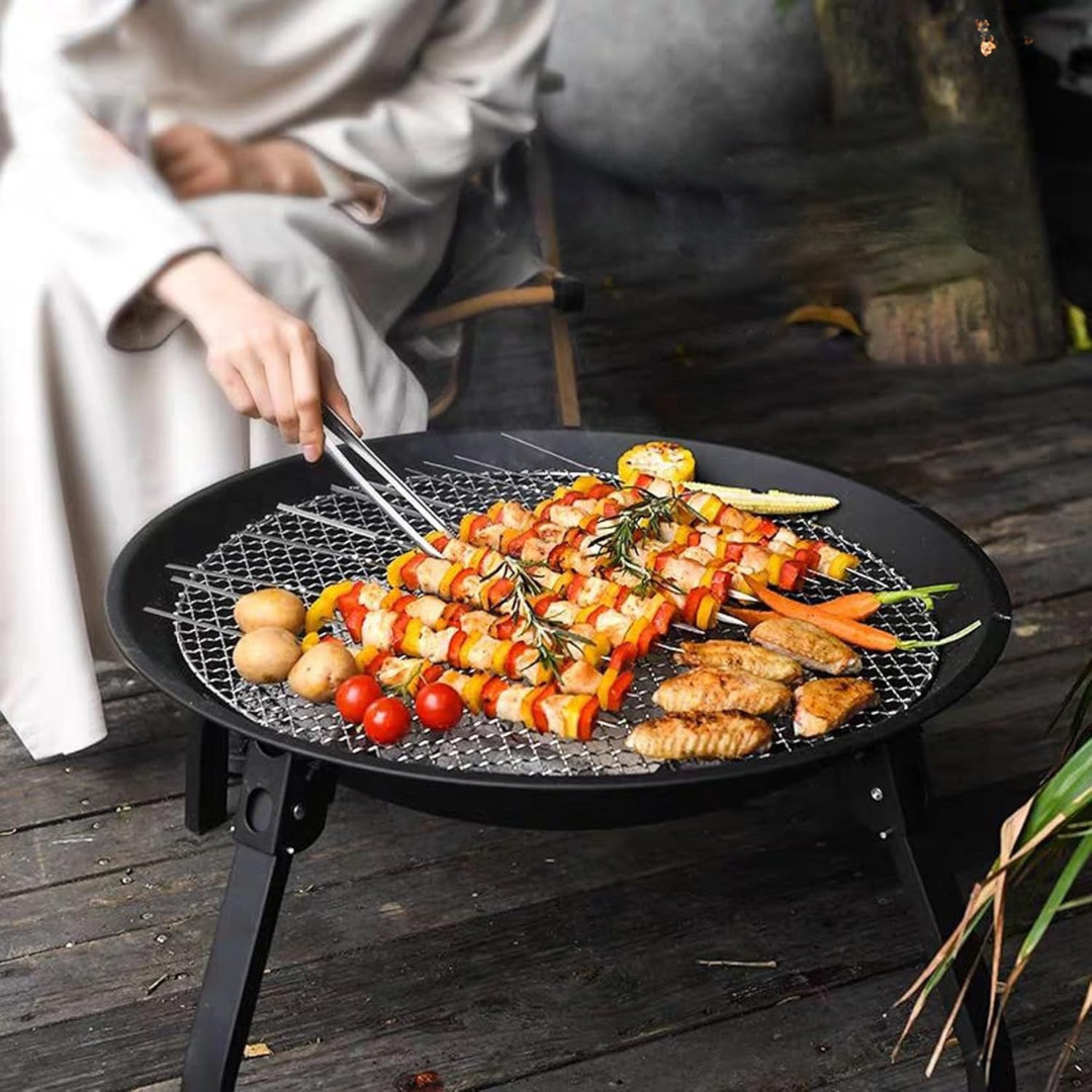 Portable Foldable Tabletop barbecue grill with Fireproof Mesh Cover