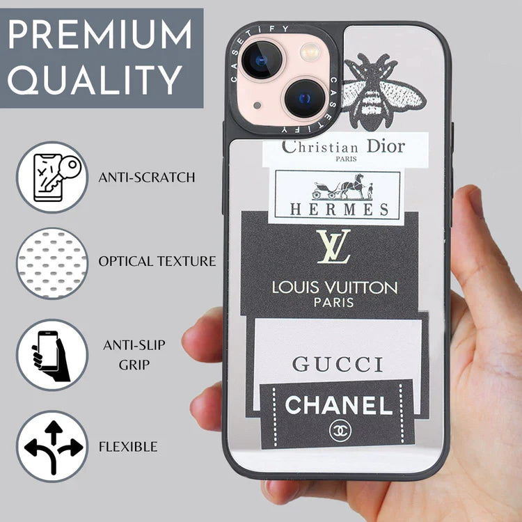 iPhone 13 Starbucks Reflective Mirror Case - Butterfly