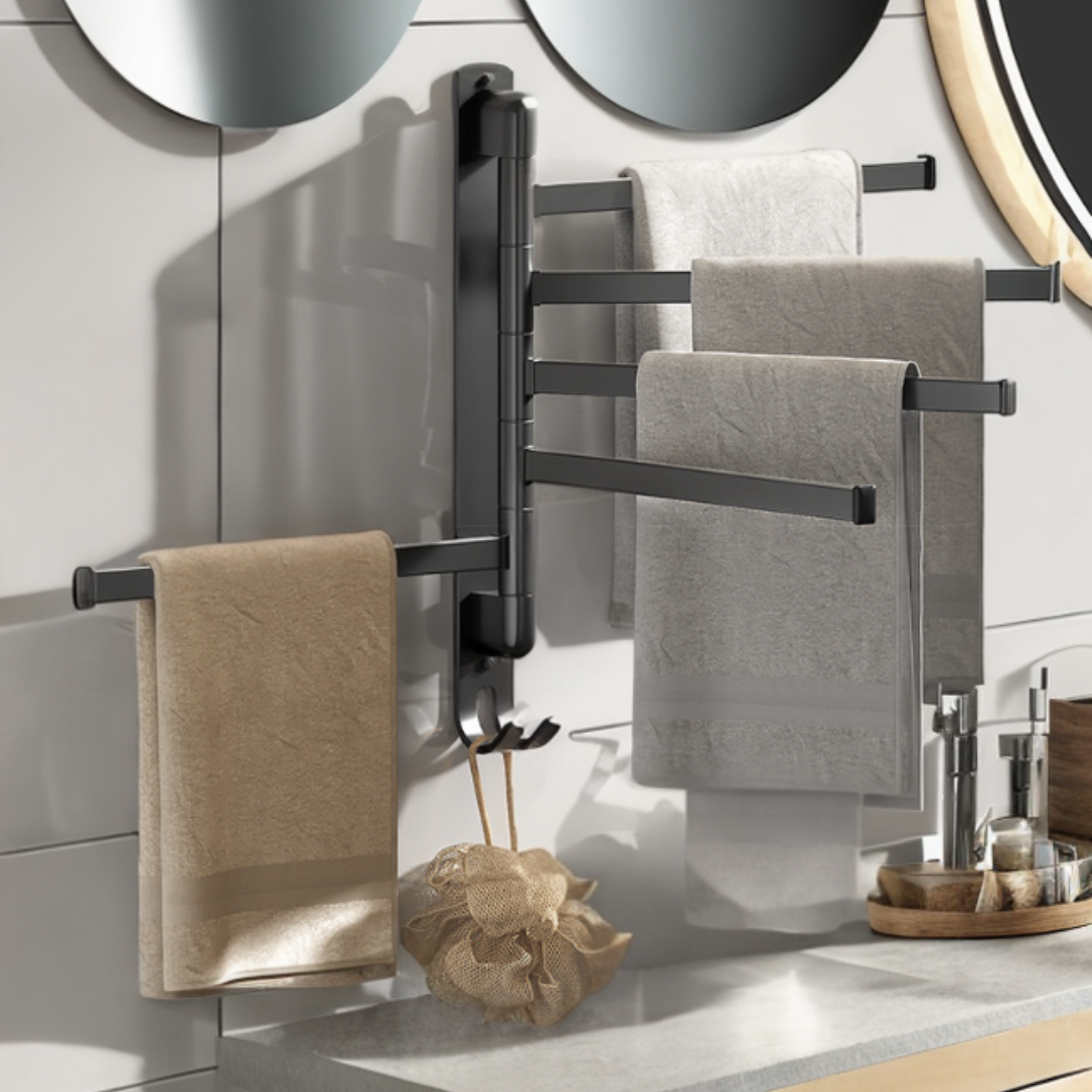 Rotating Multi-Function Bathroom Drying Pole