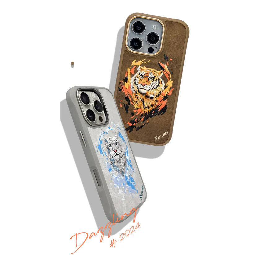 iPhone 16 Pro Nimmy Dazzling Embroidery Back Case with MagSafe -Tiger