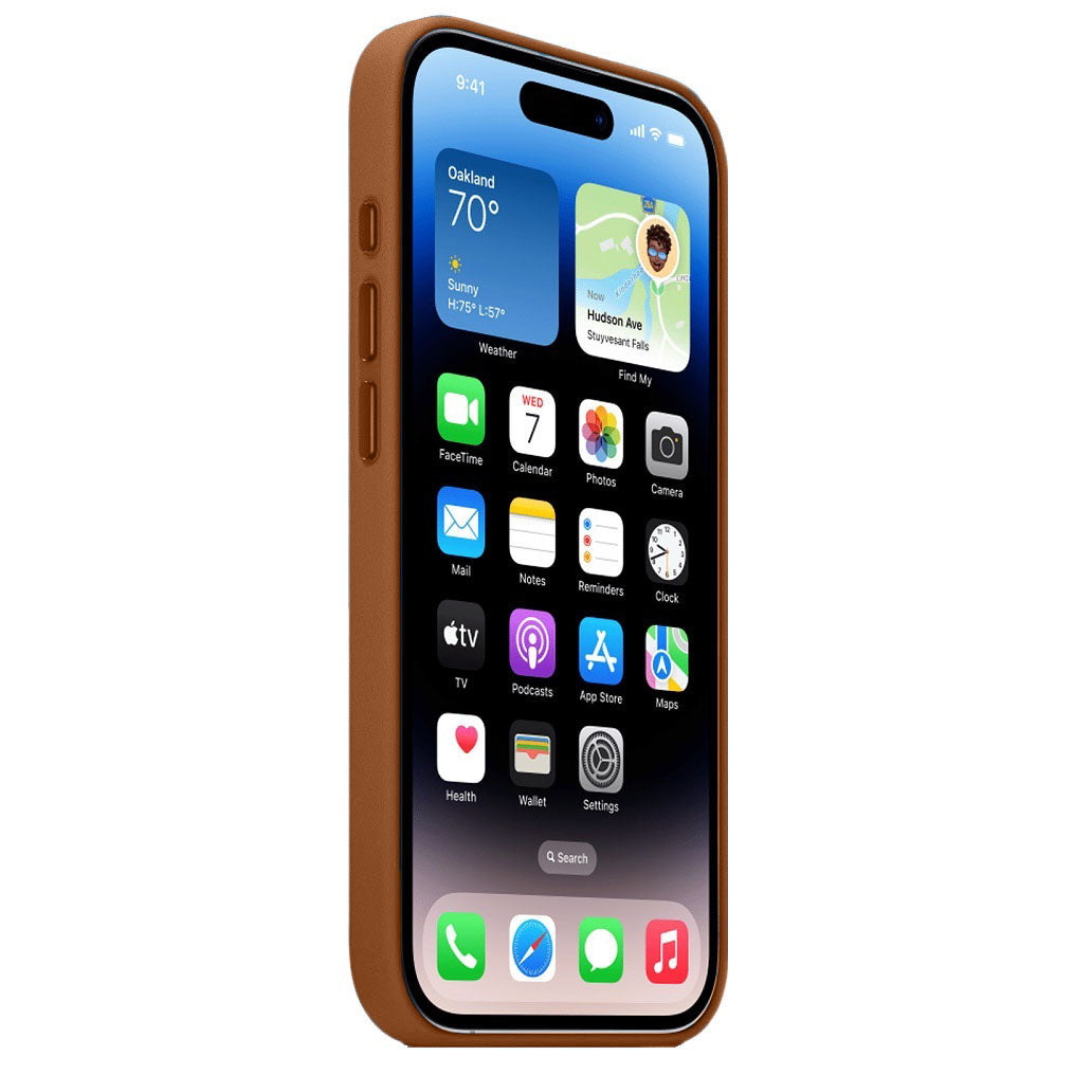 iPhone 18 Pro Premium Leather Style Case with MagSafe - Saddle
