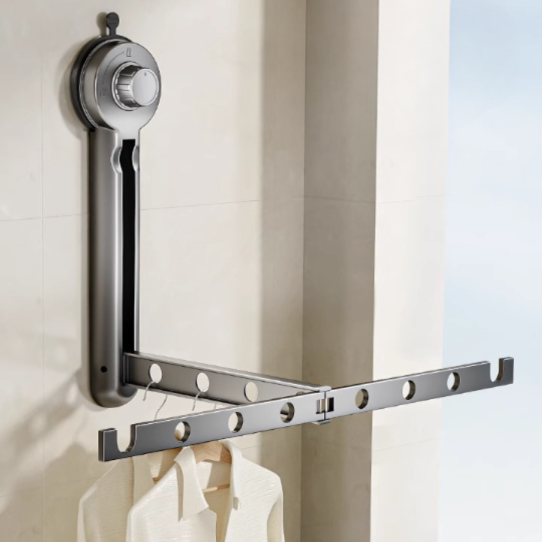 Wall-Mounted Folding Clothes Drying Rod