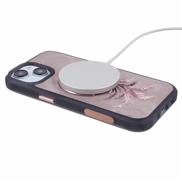 Nimmy Design Dreamy Animal Series Magnetic Safe Case for Apple iPhone 16 Pro Max 3D Embroidery Anti-Slip Scratch Resistant Protective Cover (Rose Gold Phoenix)