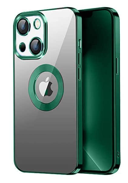 iPhone 13 Transparent Electroplating Case with Camera Protection - Green