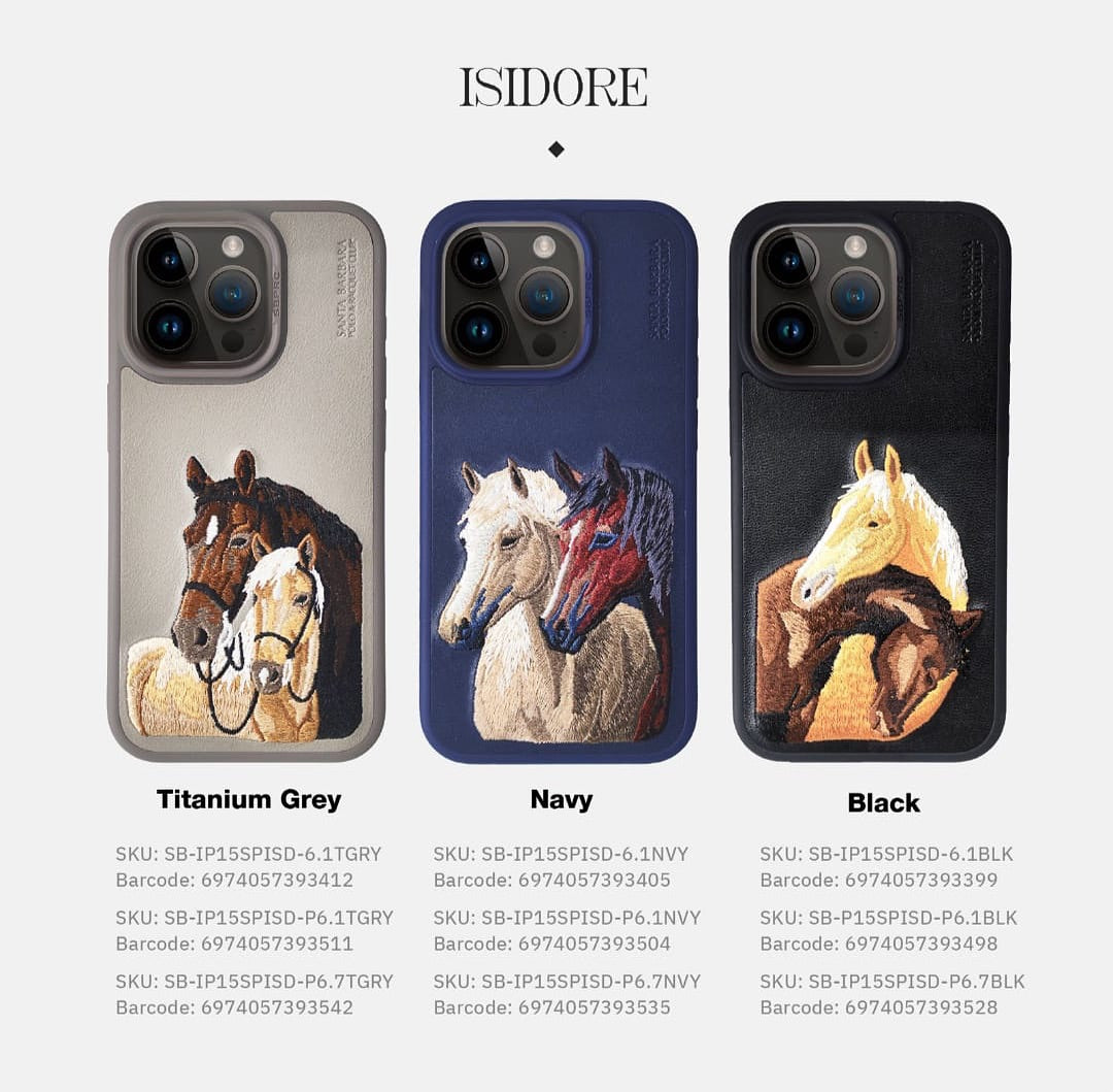 Santa Barbara Isidor Series Genuine Leather Case for iPhone 15 Pro Max - Titanium