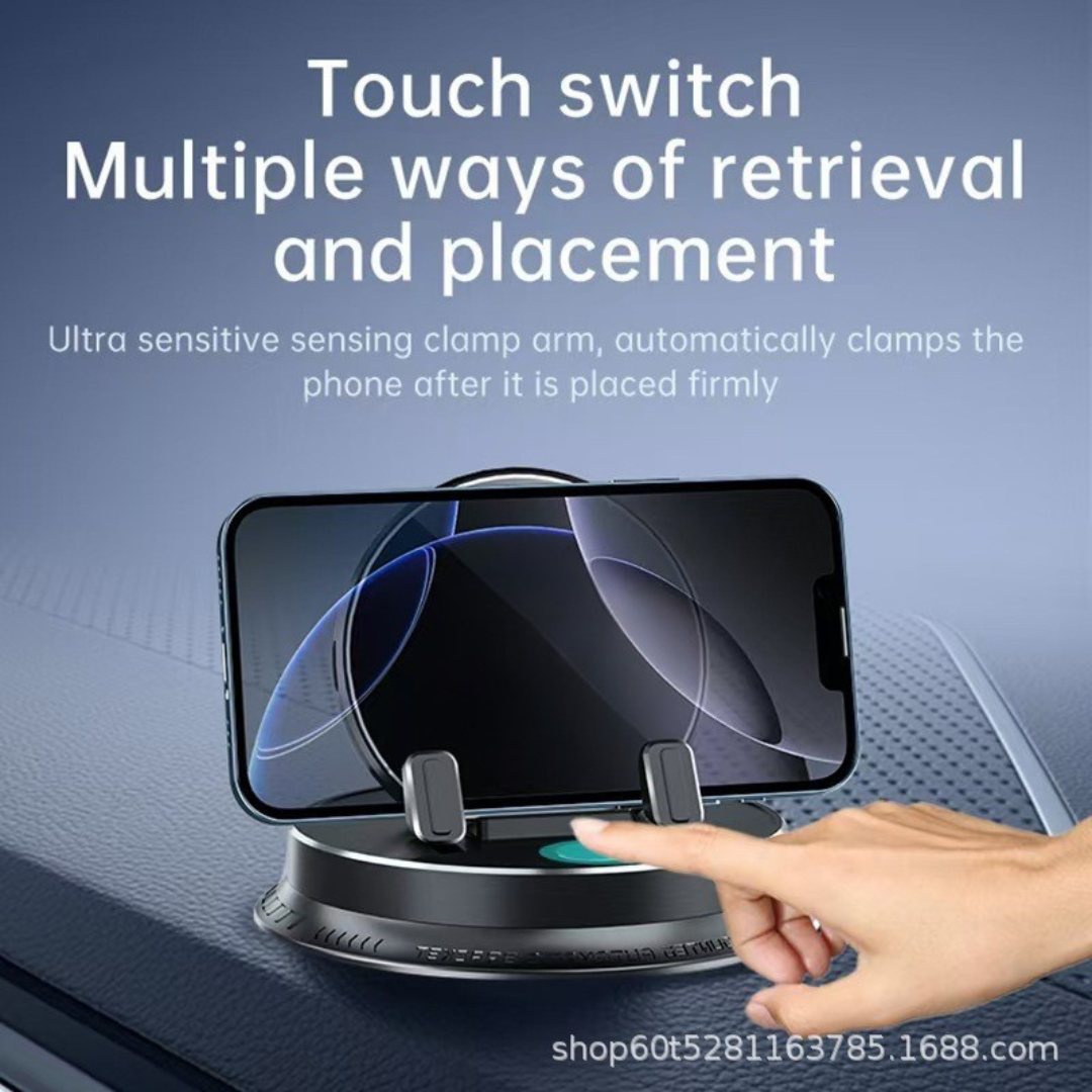 360° Adjustable Car Phone Holder with Auto-Clamp