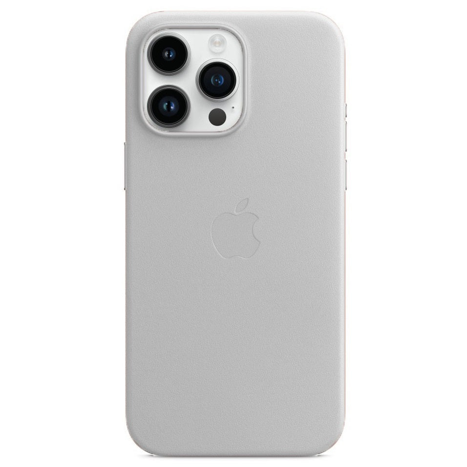 iPhone 15 Pro Max Leather Back Cover Case with MagSafe – Gray