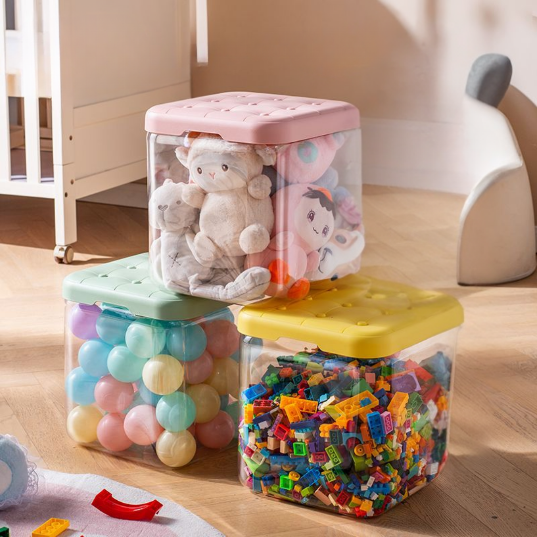 Stackable Plush Toy Organizer Stool