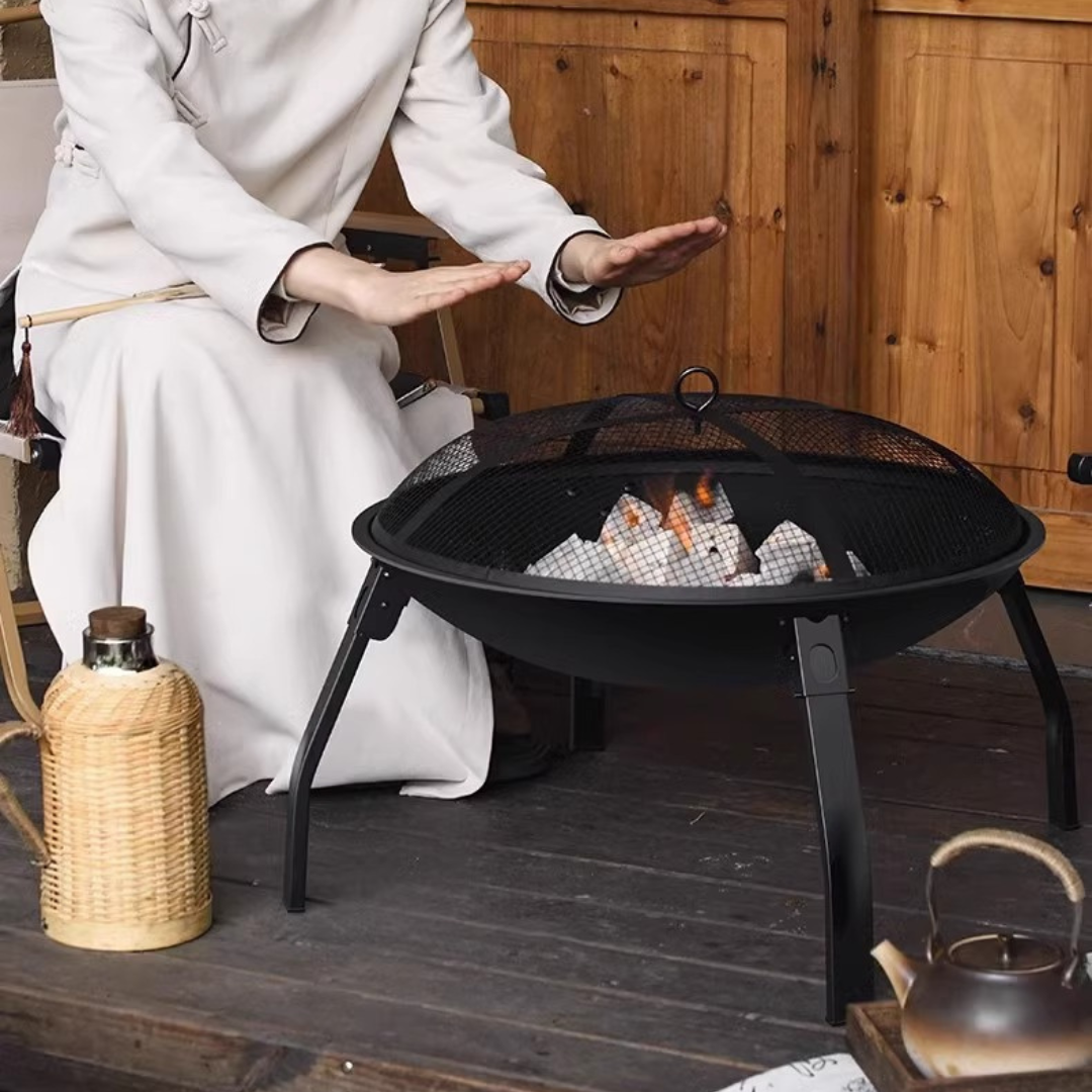 Portable Foldable Tabletop barbecue grill with Fireproof Mesh Cover