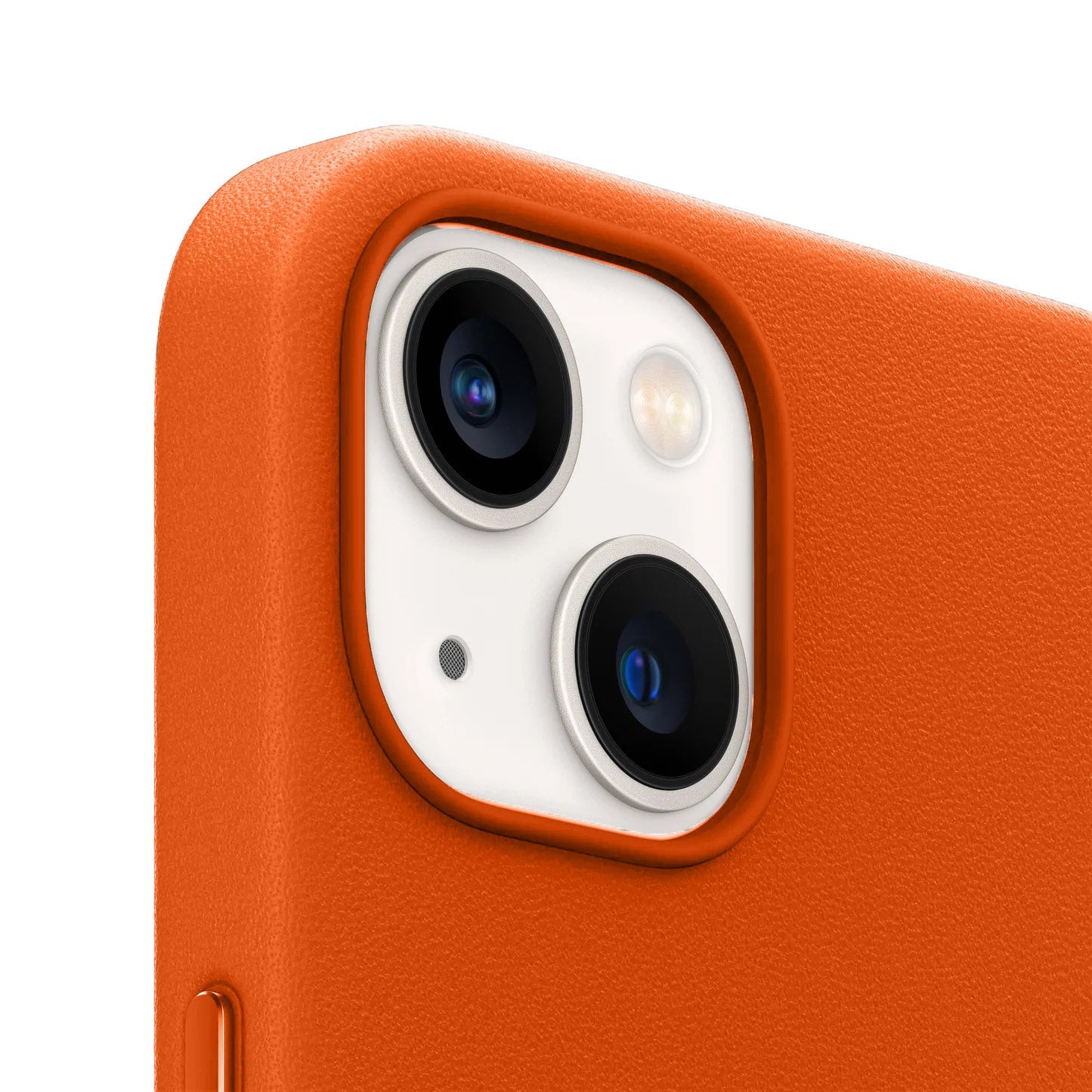 iPhone 15 Leather Back Cover Case with MagSafe – Orange