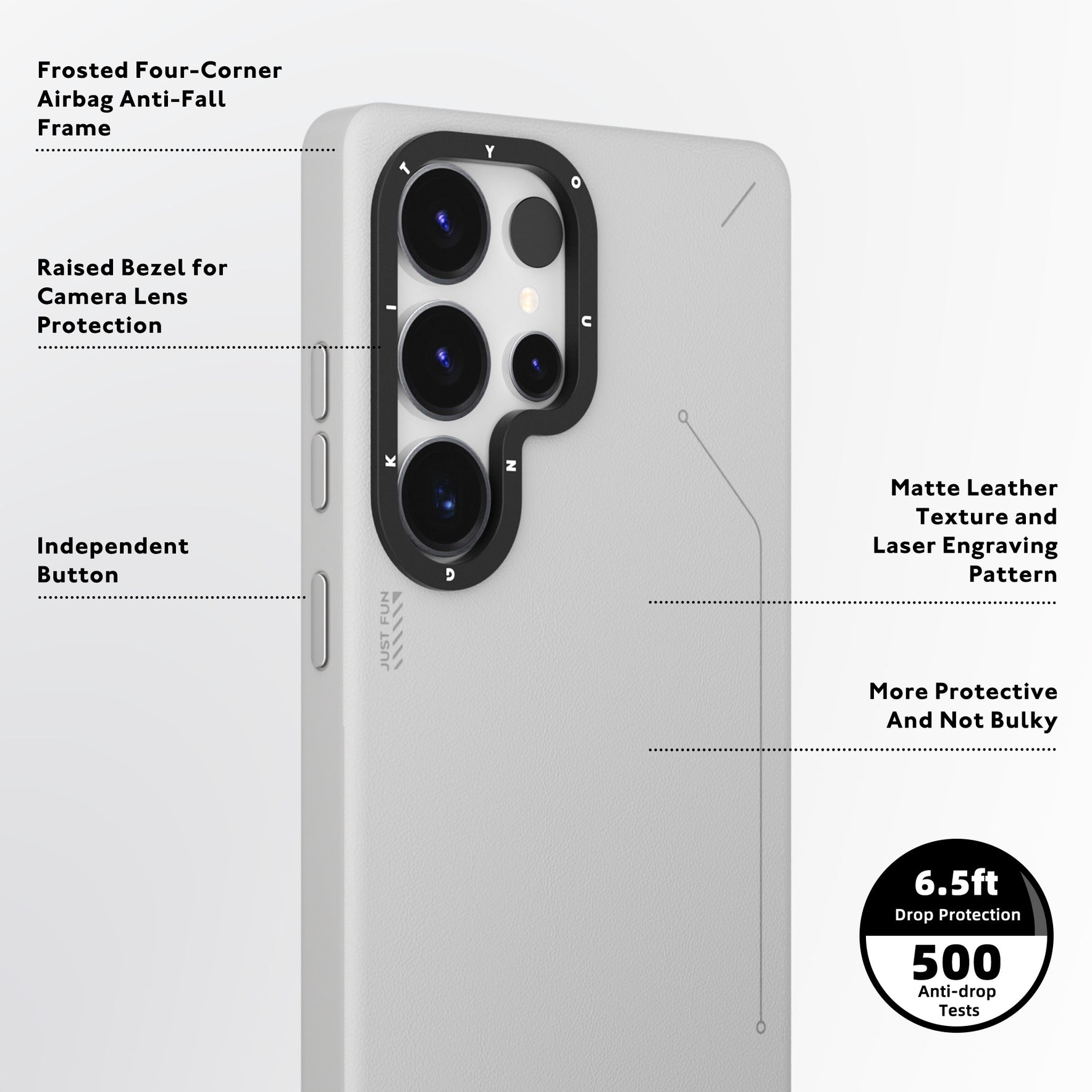 Samsung Galaxy S25 Ultra Leather Case, YOUNGKIT Matte Leather Cover Magsafe - Grey