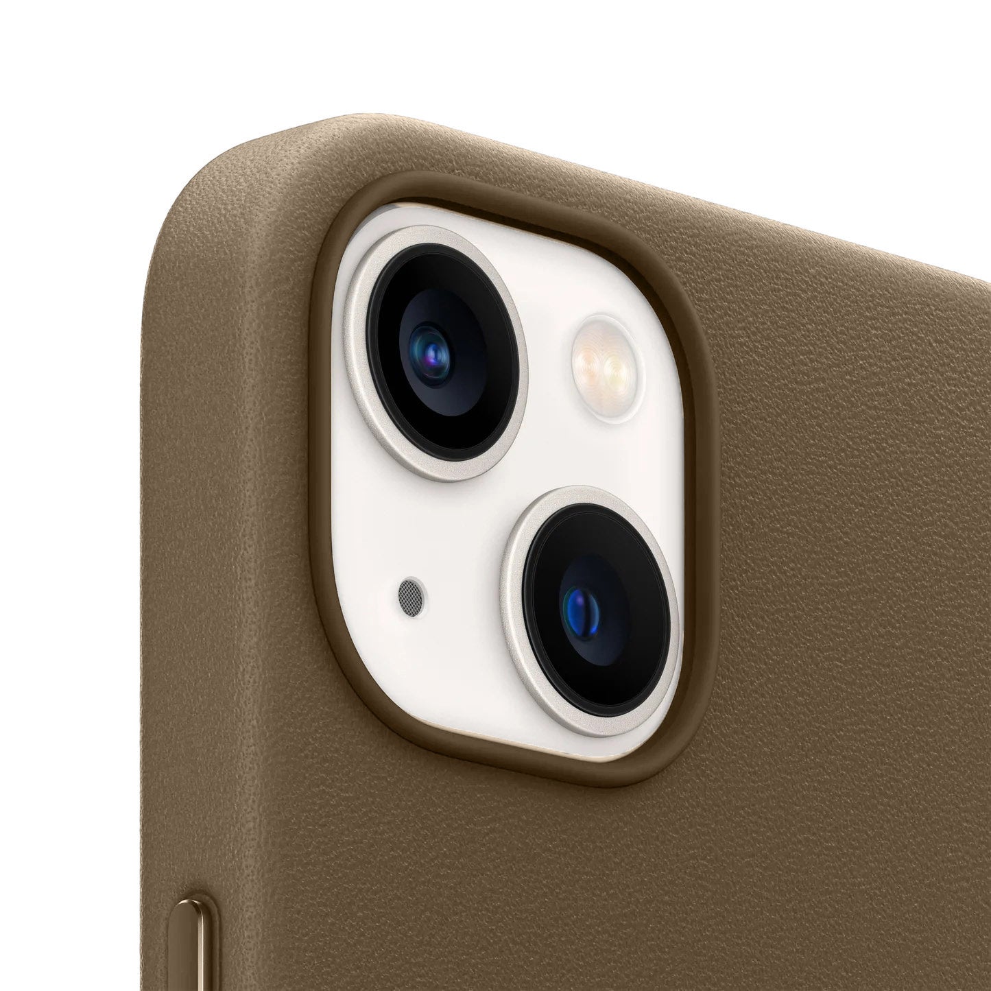 iPhone 14 Leather Back Cover Case with MagSafe – Titanium Gray