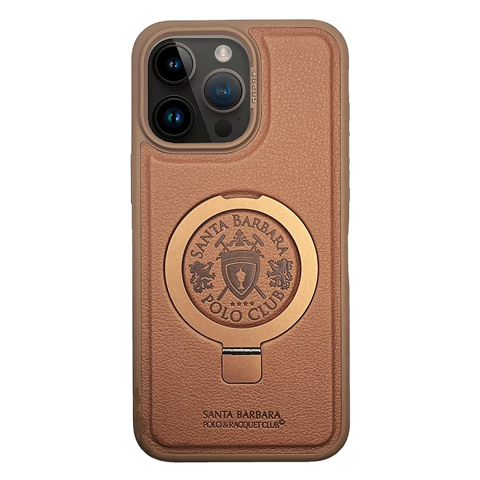 iPhone 15 Pro Max Primo Series Genuine Santa Barbara Leather Case- Brown