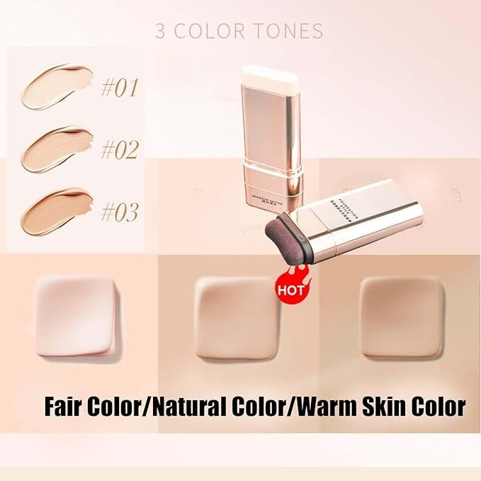 High Quality 2-in-1 Hydrating Foundation Stick with Brush