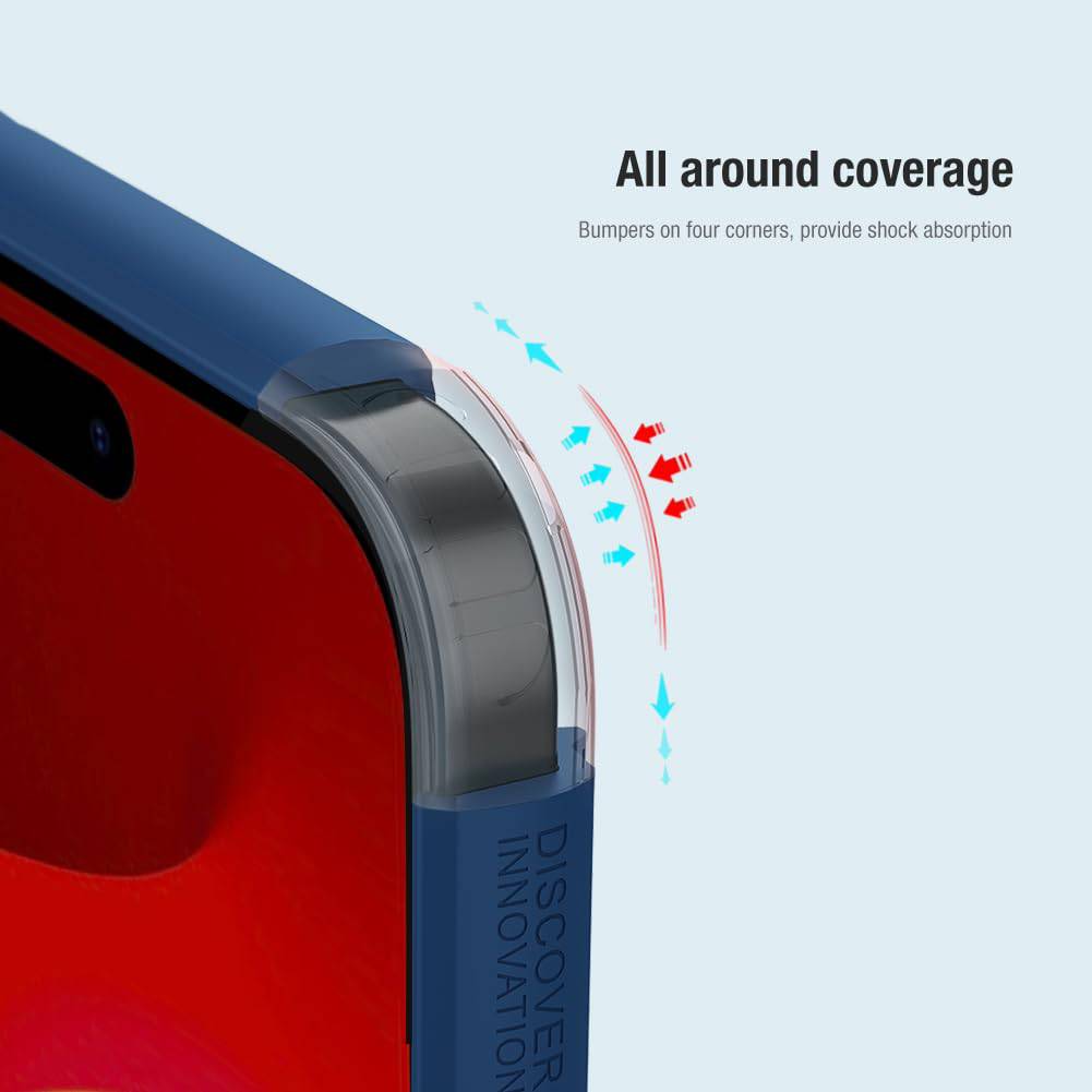 Nillkin Case for Apple iPhone 14 Plus (6.7" Inch) Super Frosted Shield Pro Hard Back Soft Border (PC + TPU) Shock Absorb Cover Raised Bezel Camera Protect PC without Logo Cut Black Color