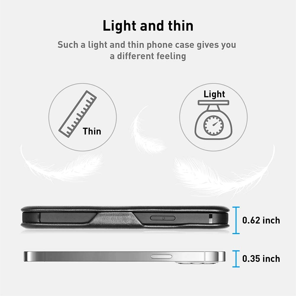 iPhone 15 Leather Flip Cover Wallet Case - Black