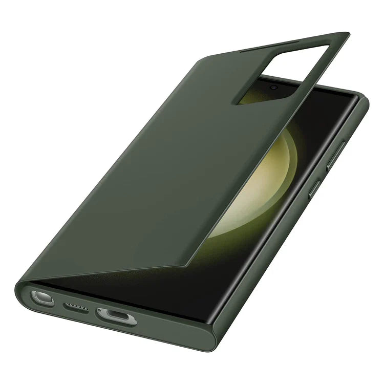 Samsung Galaxy S23 Ultra S-View Window Flip Wallet Case with Control - Green
