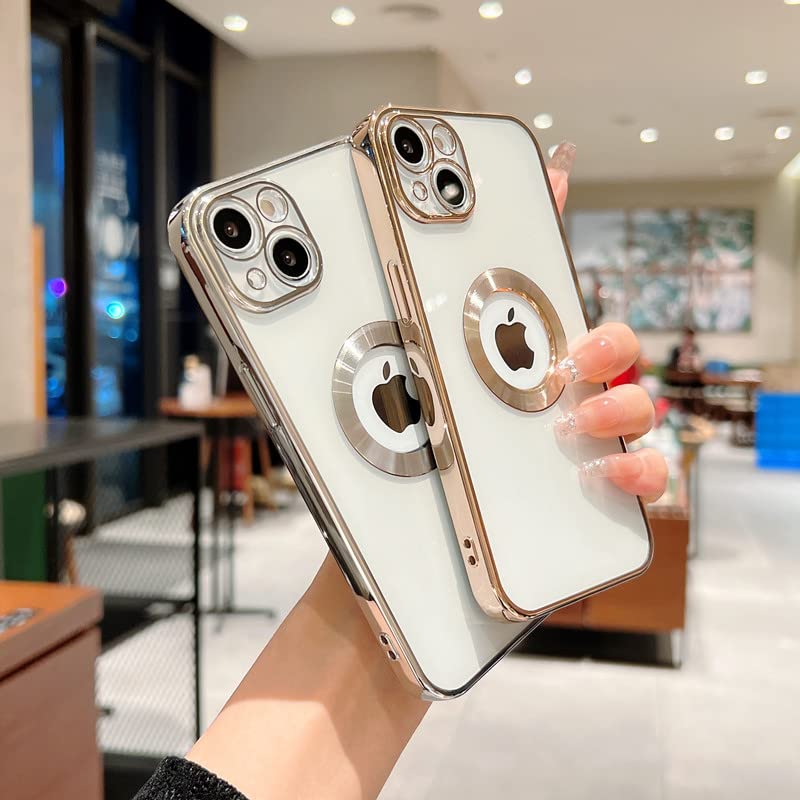 iPhone 14 Transparent Electroplating Case with Camera Protection
