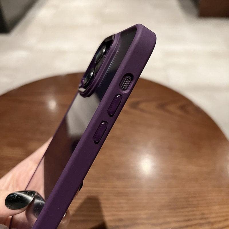 iPhone 13 Pro Ultra Slim Crystal Clear Hybrid Metal Circel Anti Yellow Case