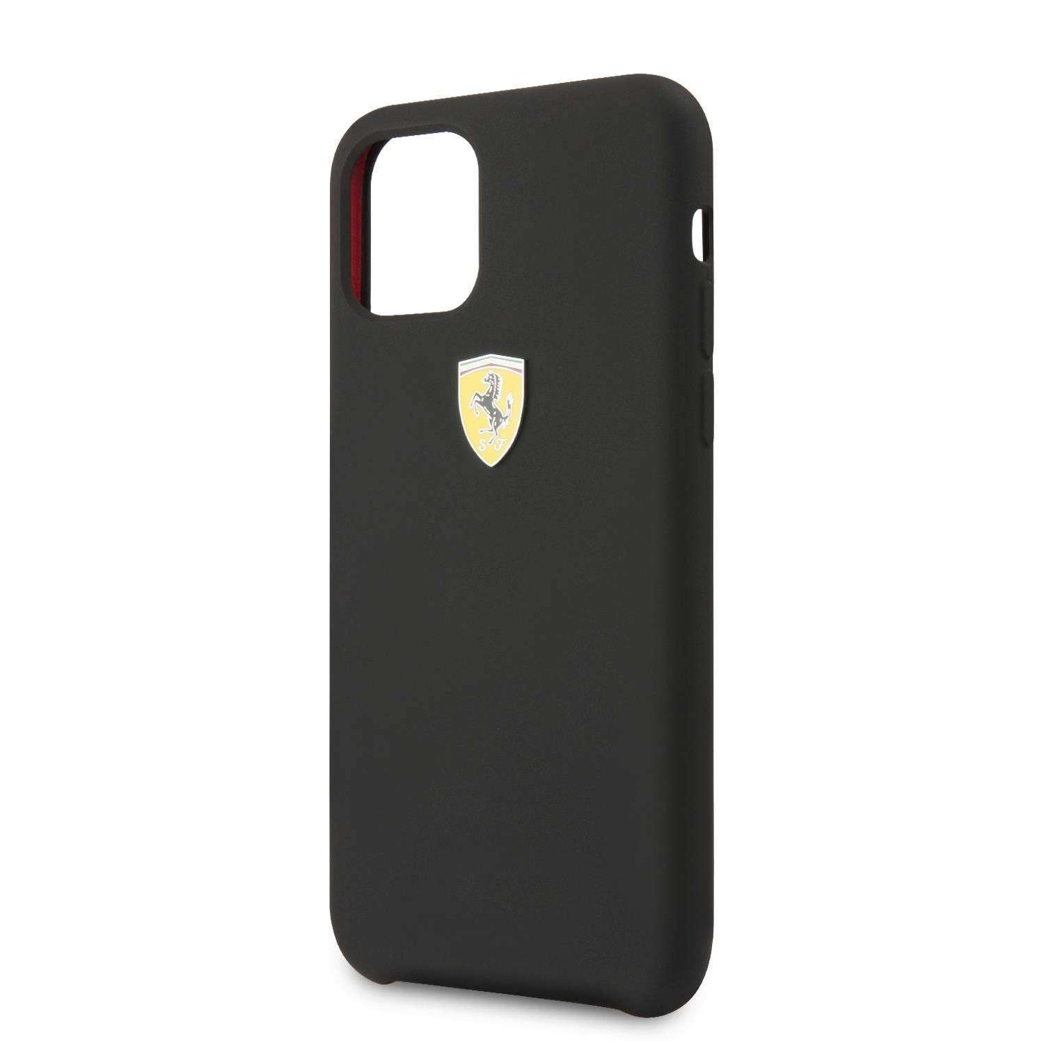 Ferrari FESSIHCN65R Scuderia Silicone Case with Logo Shield for iPhone 16 Plus (Black)