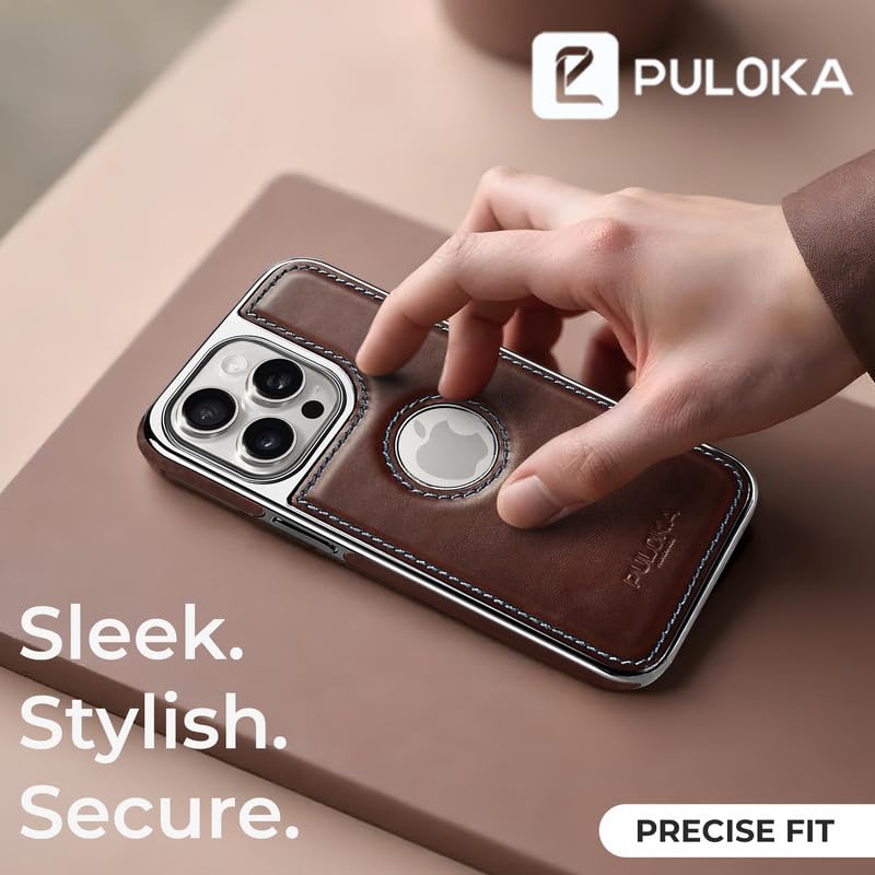 iPhone 13 Pro Luxurious Chrome Leather Case - Brown